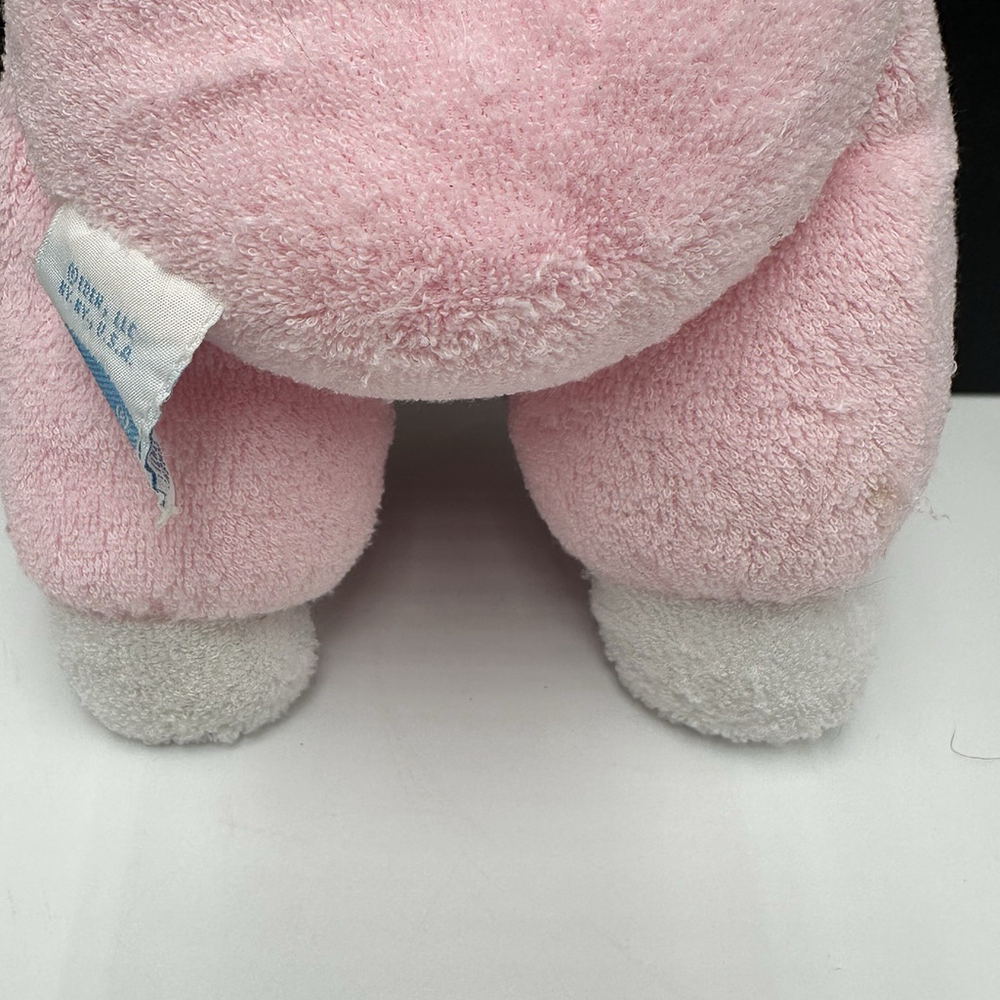 Vintage Eden Pink White Doll Terry Cloth Blue Eyes Bonnet Lace Soft Plush 10”Toy - Picture 8 of 11
